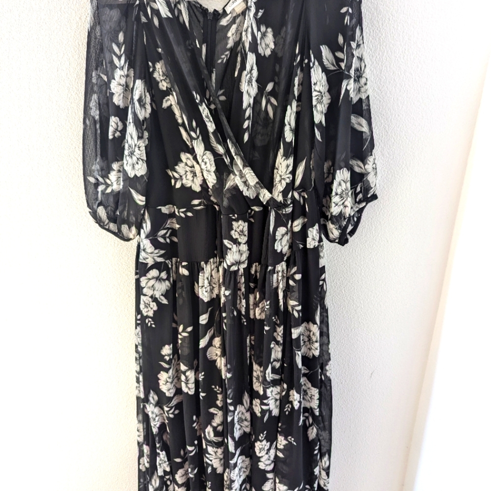 Black and White Floral Dress